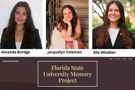 Three English majors FSU Memory Project