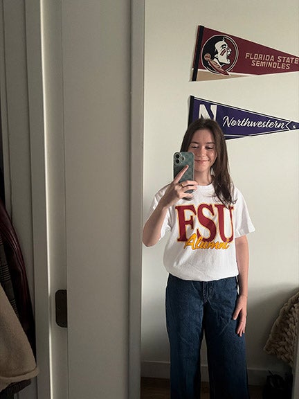 FSU alumna Michaela Galligan in Northwestern apartment
