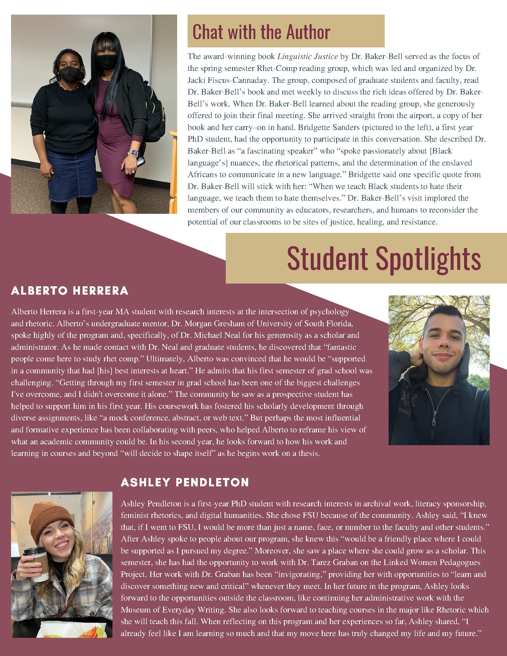 Rhetoric and Composition Program Newsletter, Spring 2022