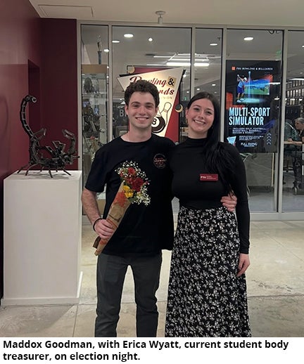 Maxwell Goodman with Erica Wyatt on election night