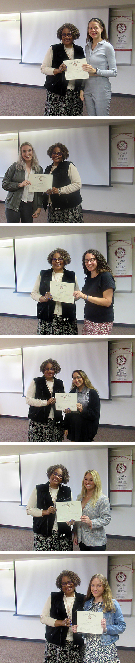 English Honor Society Sigma Tau Delta Celebrates Graduating And New Members At Pinning Ceremony 8492